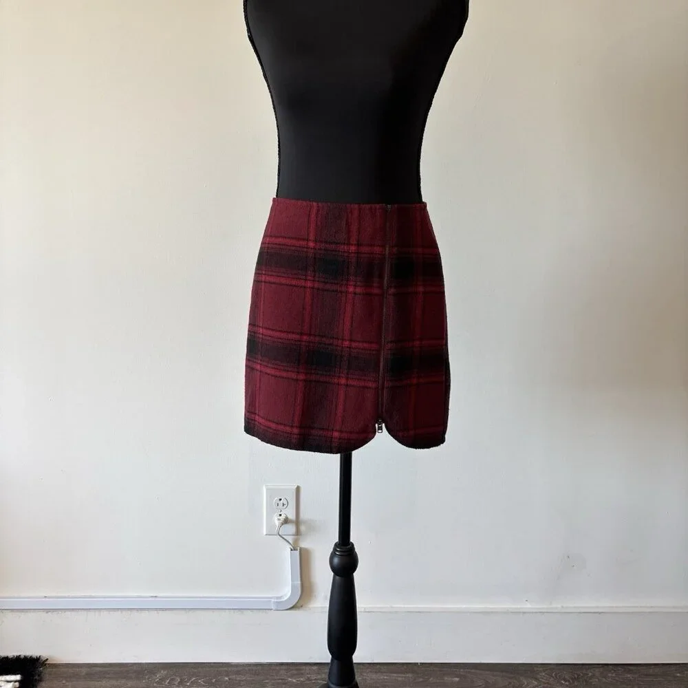 Y2K Hollister Plaid Skirt Dark Academia Grunge Size 1‎ Full Zipper Holiday Nerd